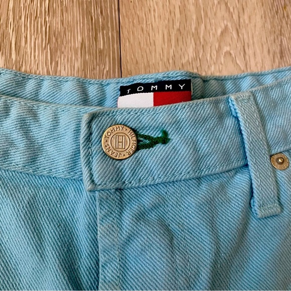 Vintage Tommy Hilfiger Veronica Baby Blue Denim Jean Shorts Button Fly Size 30 - Picture 5 of 9